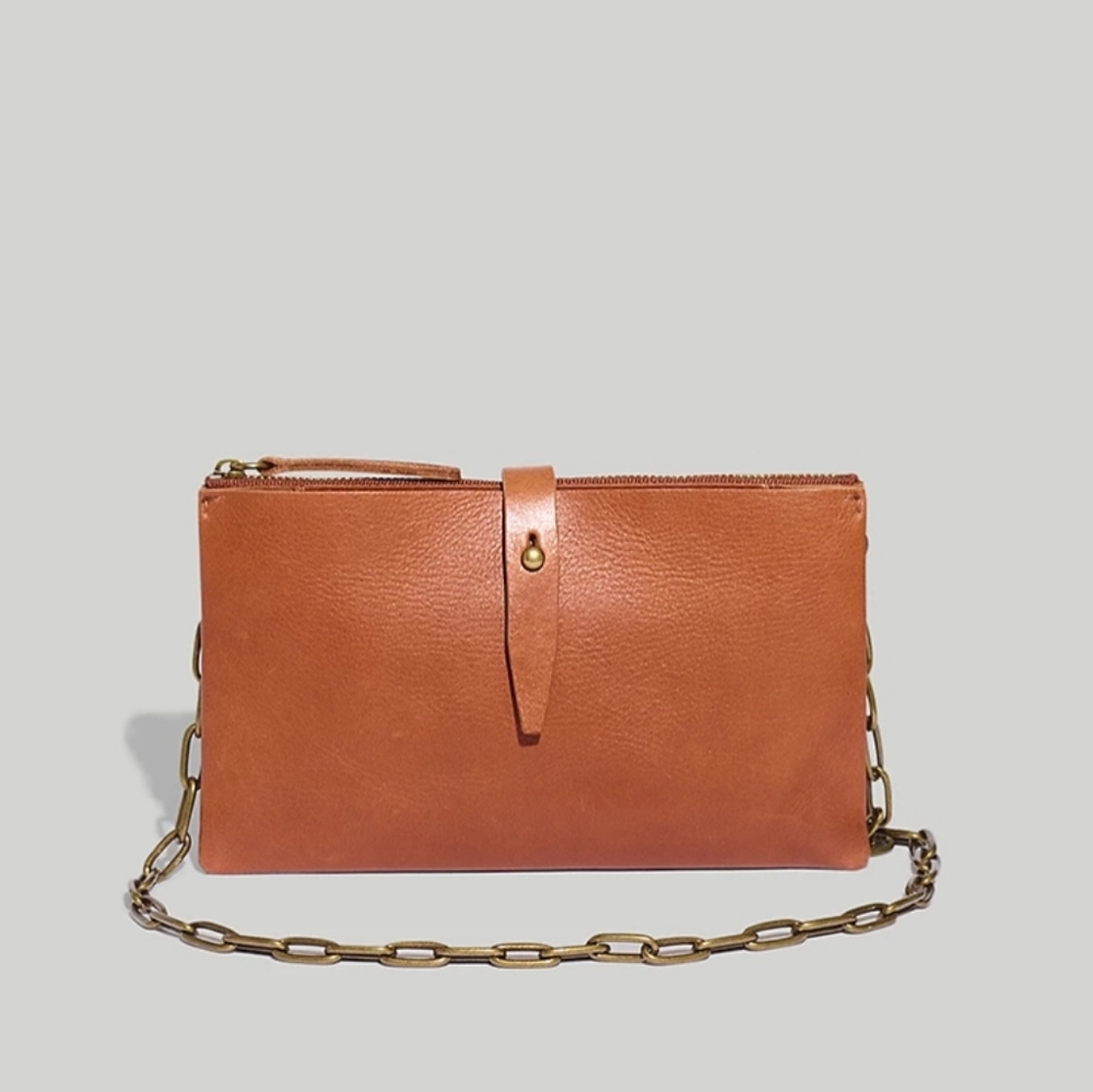 Madewell The Transport Accordion Crossbody in English Saddle